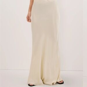 DISSH Charli Satin Maxi Skirt Straw | Bias Cut Slip Skirt | NWT Size 4